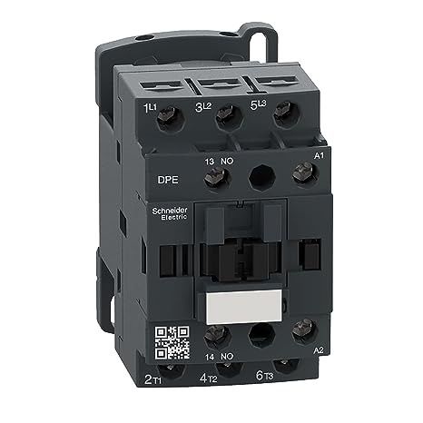 اشنایدر الکتریک - کنتاکتور Easy TeSys IEC DPE18B7، 7.5 اسب بخار، 480 ولت، سیم پیچ 24 ولت ولتاژ، اتصال پایه ریلی DIN/تثبیت پیچ